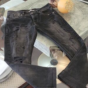 Gas BLACK DISTRESSED JEANS
